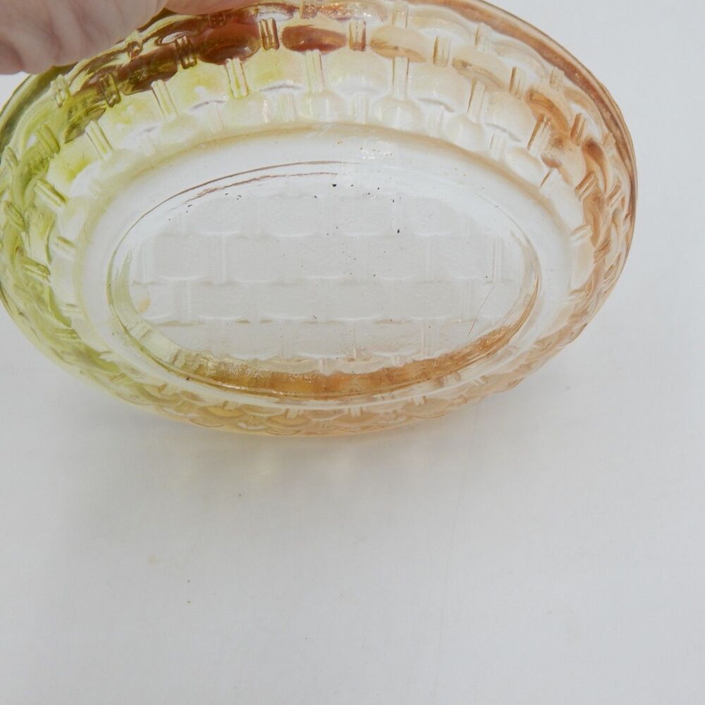 Glass Hen On Nest Ombre Amber Yellow Covered Candy Dish 6 Inch Vintage - Picture 9 of 10